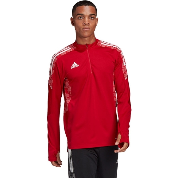 Adidas Condivi Training Top Soccer Red Thumb Holes M - Picture 1 of 7